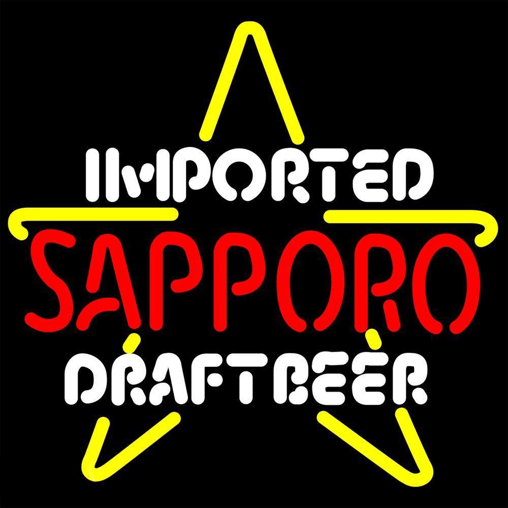 Imported Sapporo Draft Beer Star Neon Sign